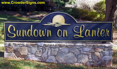 Sundown on Lanier main Sign