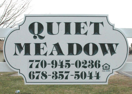Quiet Meadow Main Sign Oakwood Georgia